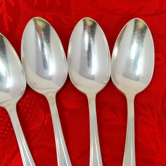 6X Tsp Antique Rogers Bros IS Silhouette Silver Plated Teaspoons - Picture 6 of 12